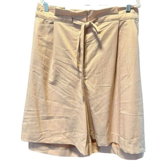 NWT Liz Claiborne Plus Size Peach Ruffle Bow Waist Bermuda Dress Shorts - 26W - Picture 1 of 6